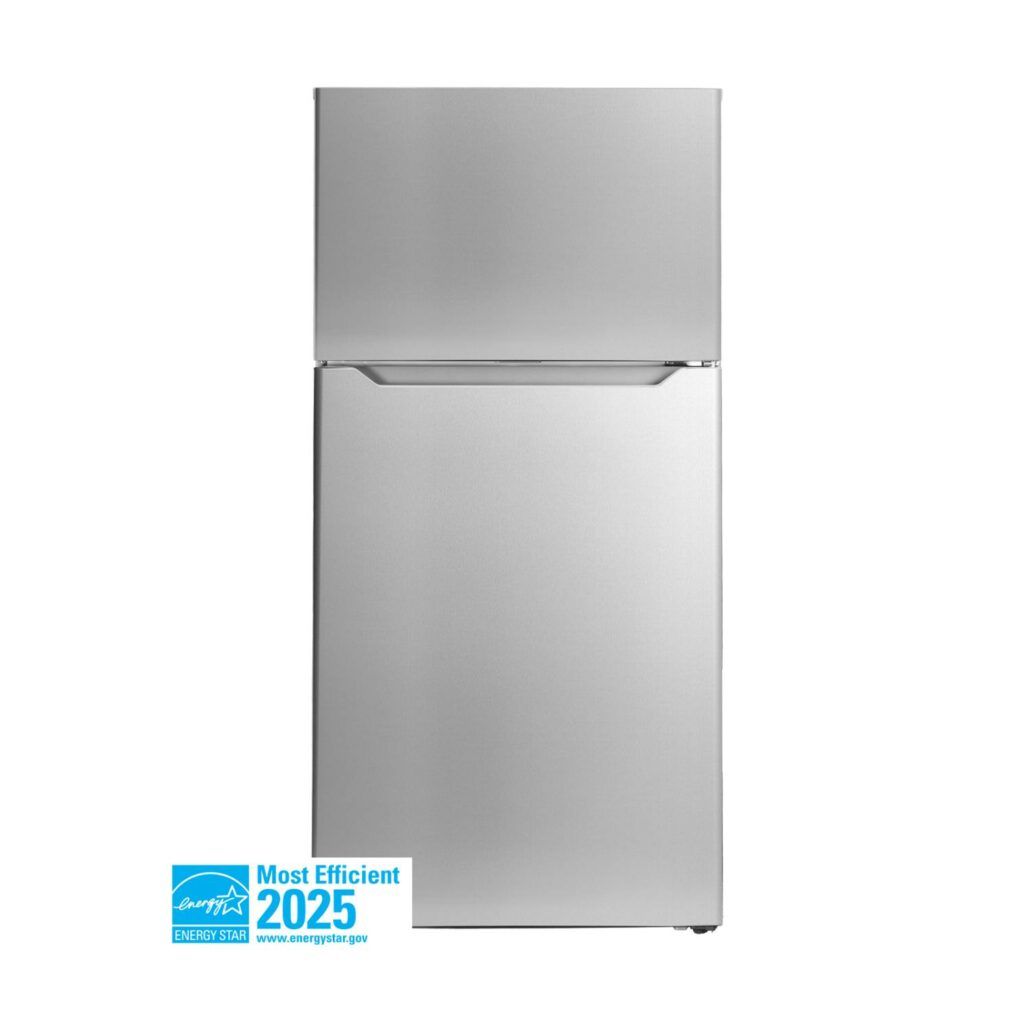 DFF142E1SSDB Danby 14.2 cu. ft. Apartment Size Fridge Top Mount in Stainless Steel