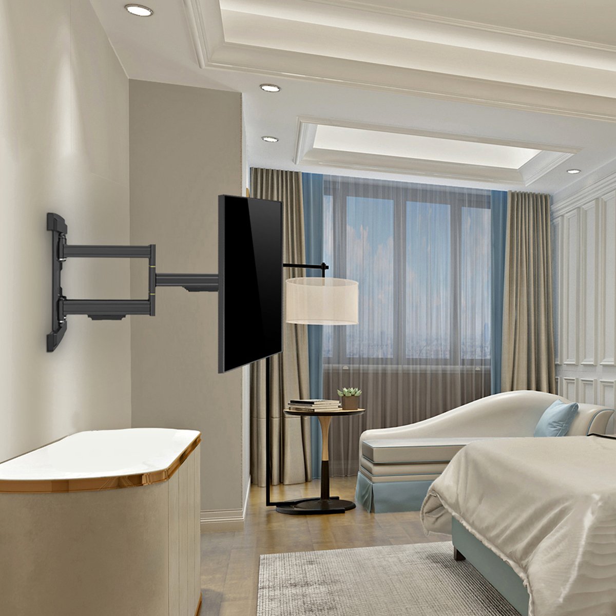 Starburst SB-3790ART-FM (FLUID MOTION) ADVANCED PREMIUM Full Motion UL Listed TV Wall Mount for 37" 40" 43" 49" 50" 55" 65" 70" 75" 80" 82" 85" 86" and select 90" Flat Panel TV Displays