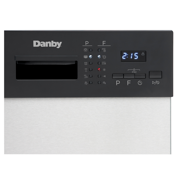Danby 18" Dishwasher 8 PL, Energy Star, Black Stainless (DDW1804EBSS)