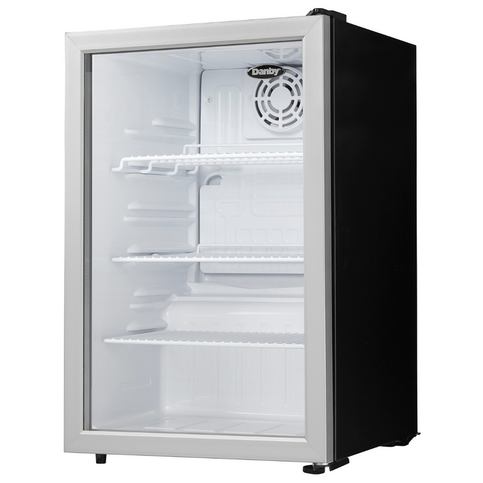Danby 2.6 CF Refrigerator, Glass Door, All Refrigerator, Black (DAG026A1BDB)