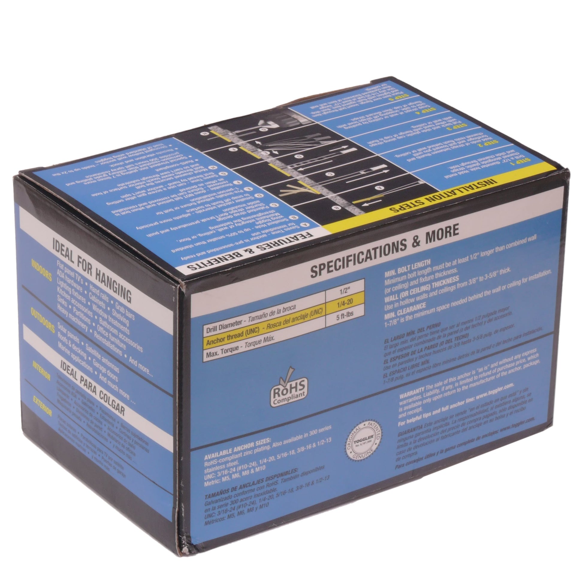 TOGGLER SNAP TOGGLE: 3/8"-3.58" Grip 1/4"-20 UND BOX Of 100 | PDI Hospitality