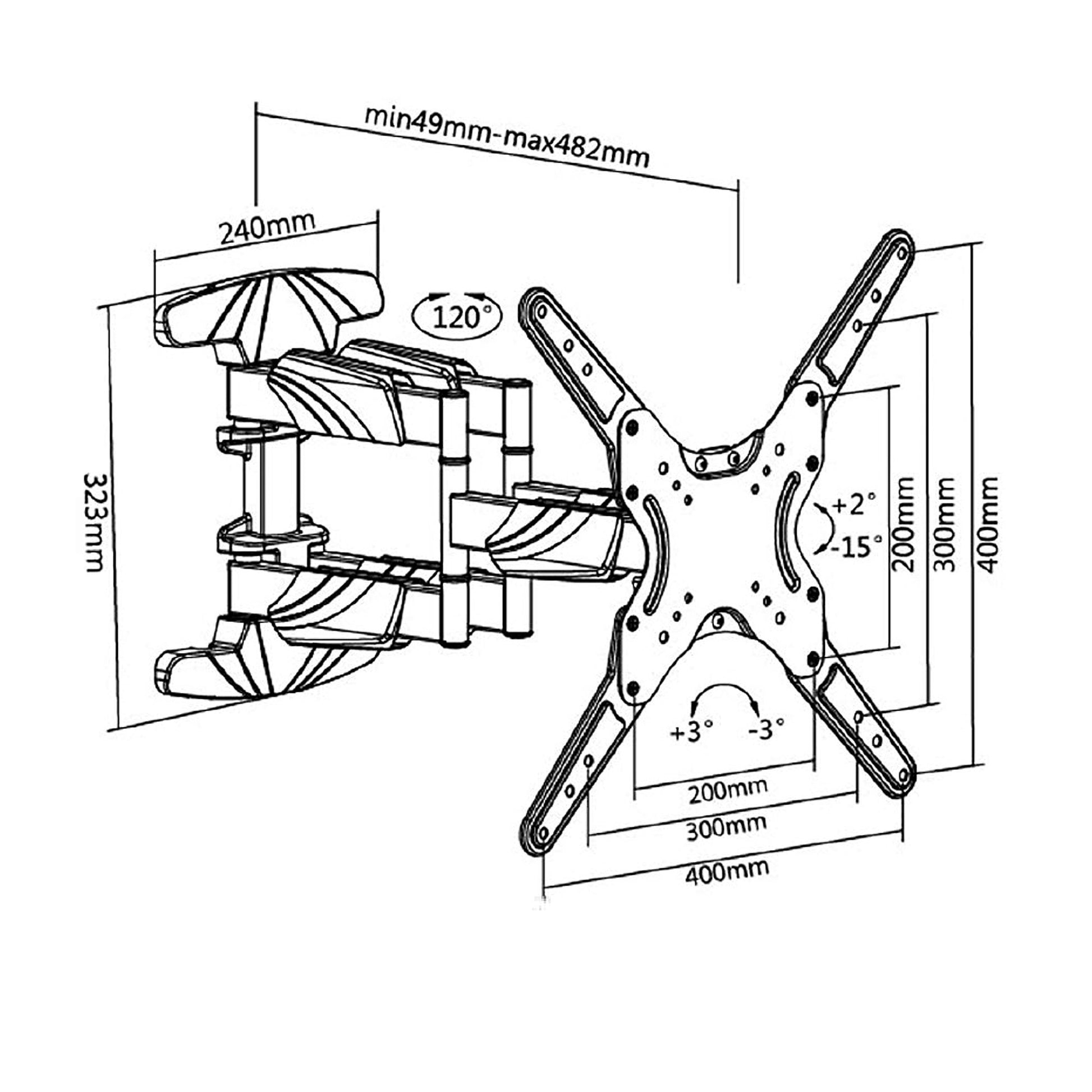 Starburst SB-3265ART-D Full Motion Dual Arm | TV Wall Mount | PDI Hospitality
