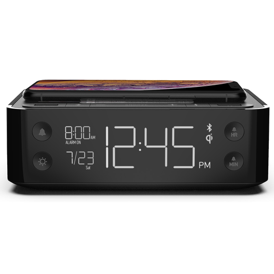 Station A Clock, Alarm, 2x USB, Wireless Charging, Bluetooth
