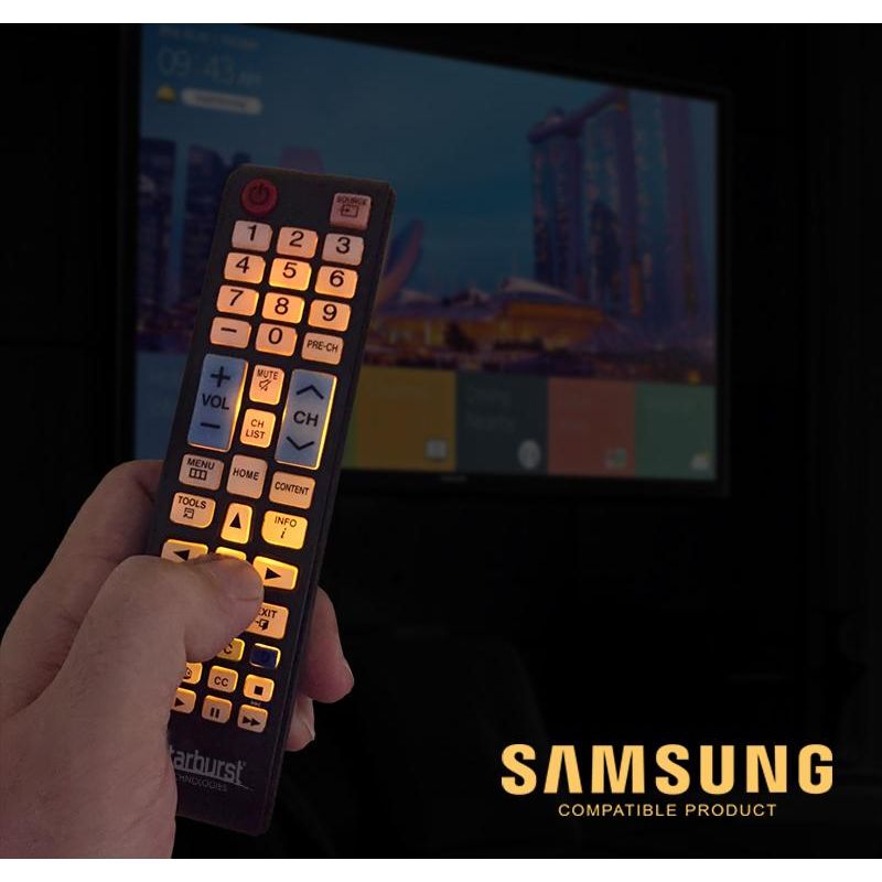 Starburst SB-HG-00817-AML Samsung compatible ANTI MICROBIAL TV Remote | PDI Hospitality